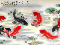 九鱼戏水图的寓意