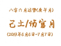2019年八字庚午月运势：己土/伤官月