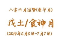 2019年八字庚午月运势：戊土/食神月
