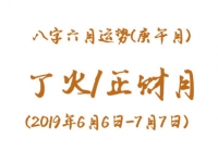 2019年八字庚午月运势：丁火/正财月