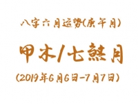 2019年八字庚午月运势：甲木/七煞月