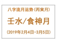 2019年八字丙寅月运势：壬水/食神月