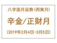 2019年八字丙寅月运势：辛金/正财月