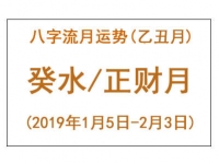 2019年八字乙丑月运势：癸水/正财月