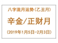 2019年八字乙丑月运势：辛金/正财月