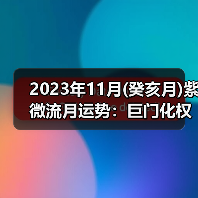 2023年11月(癸亥月)紫微流月运势:巨门化权(图2) 2023年11月(癸亥月)紫微流月运势:巨门化权(图2)
