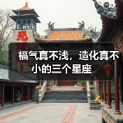 福气真不浅，造化真不小的三个星座（图1）