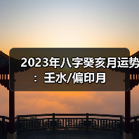 2023年八字癸亥月运势：壬水/偏印月（图3）