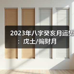 2023年八字癸亥月运势：戊土/偏财月（图3）