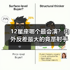 12星座哪个最会演?内外反差最大的竟是射手座?(图1) 12星座哪个最会演?内外反差最大的竟是射手座?(图1)
