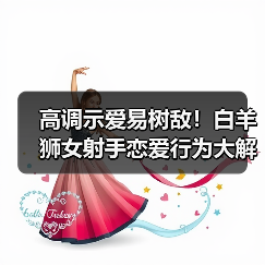高调示爱易树敌!白羊狮女射手恋爱行为大解析(图1) 高调示爱易树敌!白羊狮女射手恋爱行为大解析(图1)